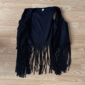 Black Fringe Vest